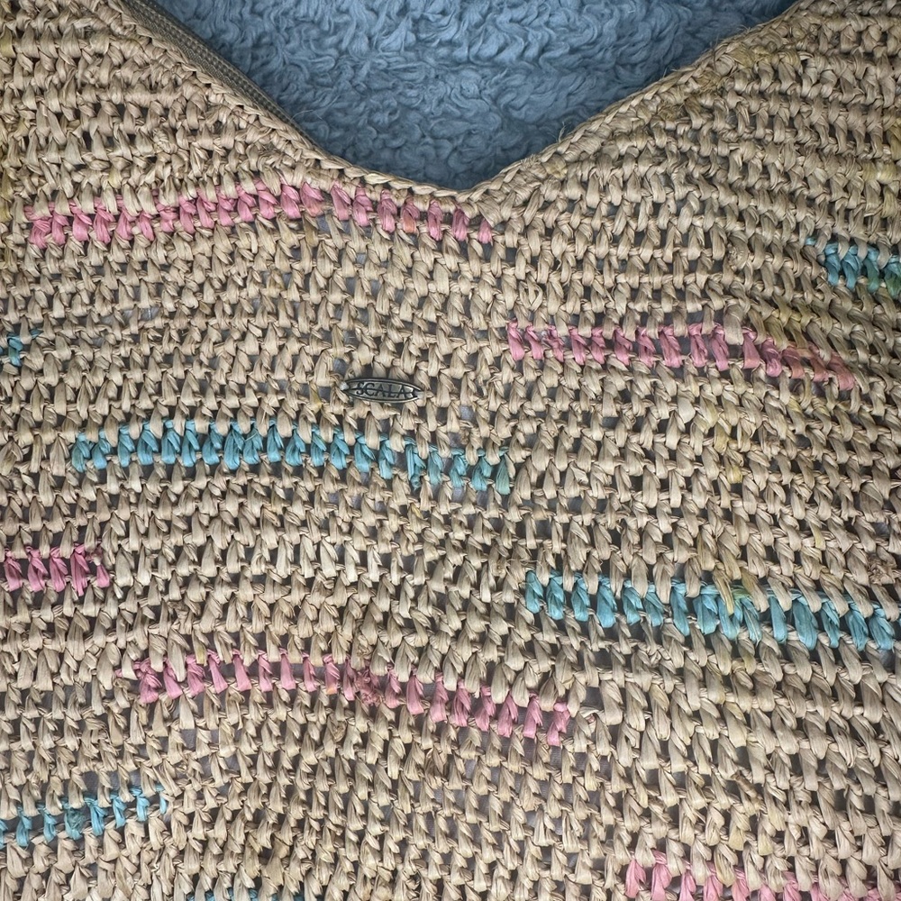 Scala Straw Bag, Slight Staining On The Inside. - image 2